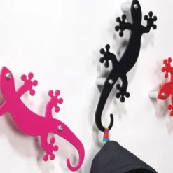 10 appendiabiti a muro in acciaio Geko