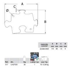 10 appendiabiti da parete in acciaio Puzzle