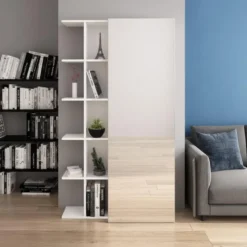 Armadio guardaroba per ingresso con libreria Keris