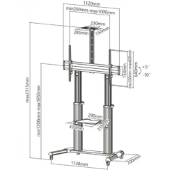 Carrello porta TV grandi dimensioni 60