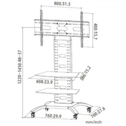 Carrello porta TV grandi dimensioni Tripper