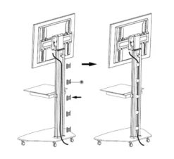Carrello porta TV regolabile e ruotabile Agile Bianco