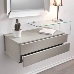 Cassettiera pensile Unit da parete in legno laminato