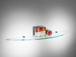 Cinque mensole rotonde per cucina in vetro 90 cm Clove
