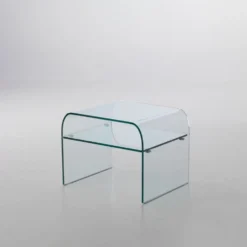 Comodino in vetro curvato temperato Ruben