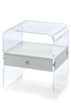 Comodino moderno Almada in plexiglass trasparente