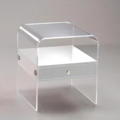 Comodino moderno Almada in plexiglass trasparente
