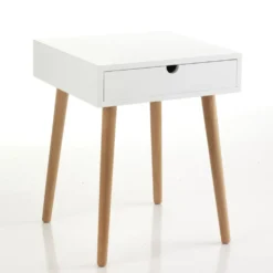 Comodino tavolino Trilly in legno massello e MDF