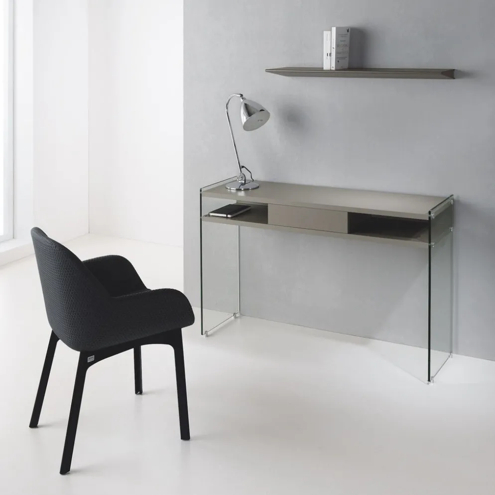 Consolle ingresso Jenny in vetro e laminato 120 x 75 cm