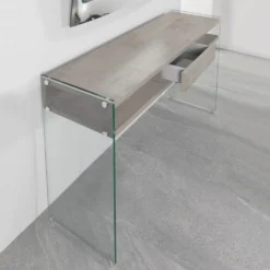 Consolle ingresso Jenny in vetro e laminato 120 x 75 cm