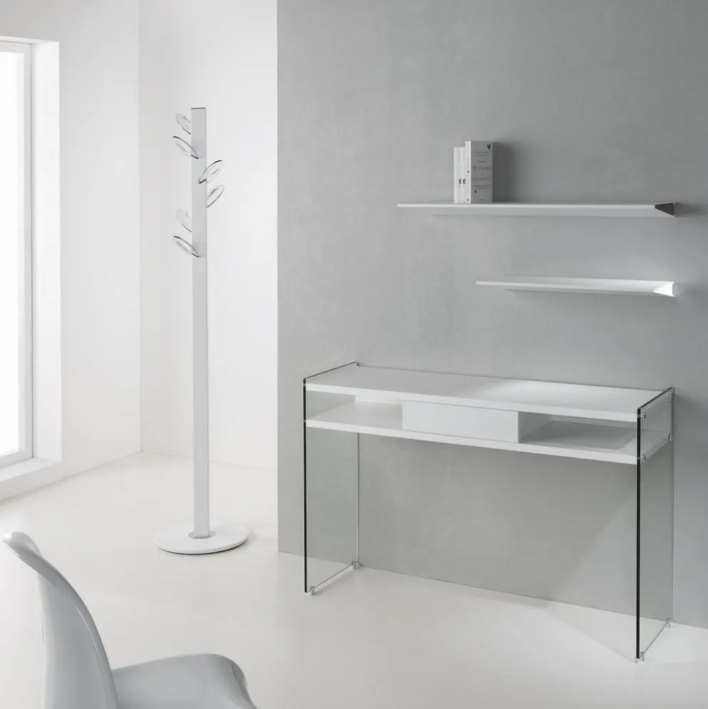 Consolle ingresso Jenny in vetro e laminato 120 x 75 cm