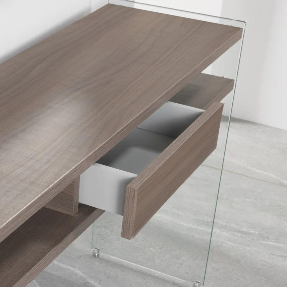 Consolle ingresso Jenny in vetro e laminato 120 x 75 cm