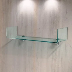 Coppia mensole in vetro curvato U2
