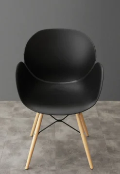 Coppia sedie design in polipropilene Evette Wood