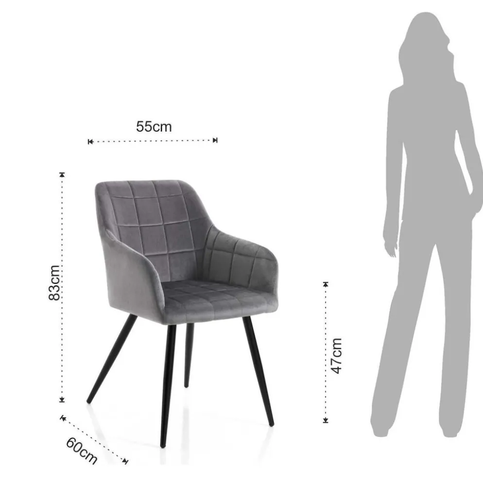 Coppia sedie imbottite Ferrand Grey