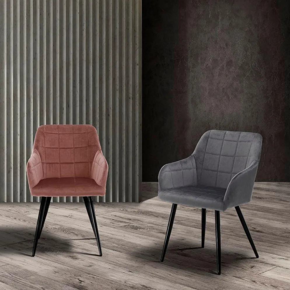 Coppia sedie imbottite Ferrand Grey