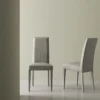 Coppia sedie schienale alto Janika in ecopelle grigio