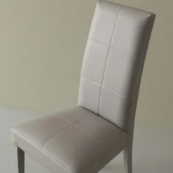 Coppia sedie schienale alto Janika in ecopelle grigio
