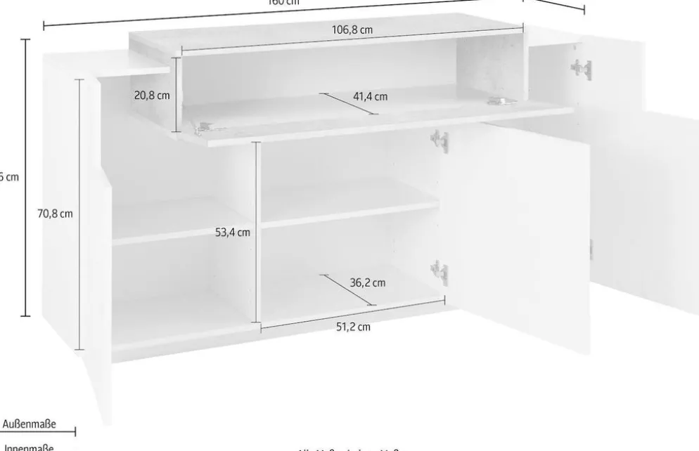 Credenza moderna per cucina Krisen 160 Report