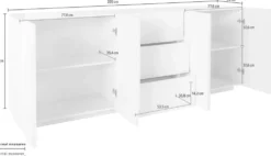 Credenza moderna Taylor 4A/3C Slate