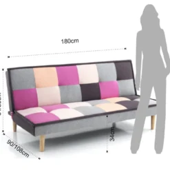 Divano letto clic clac in tessuto multicolor Jorgen