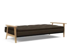 Divano letto comodo con braccioli in legno Dublexo Frej
