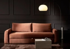 Divano letto matrimoniale con braccioli Cone