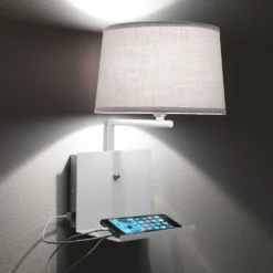 Lampada da parete con mensola Linkin White