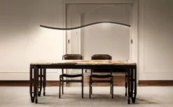 Lampadario a sospensione Curve a LED in alluminio