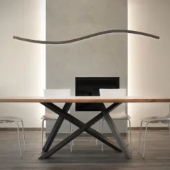 Lampadario a sospensione Curve a LED in alluminio