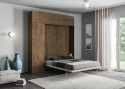 Letto a scomparsa alla francese con colonna e pensili Lexton