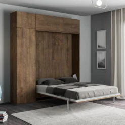 Letto a scomparsa alla francese con colonna e pensili Lexton