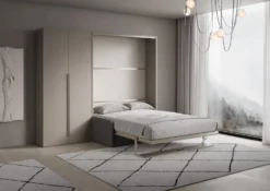 Letto a scomparsa con divano mensola e armadio 2 ante Capital Sofà