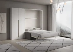 Letto a scomparsa con divano mensola e armadio 2 ante Capital Sofà