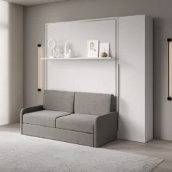 Letto a scomparsa con divano mensola e armadio Capital Sofà