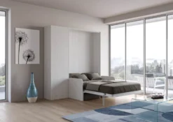Letto a scomparsa con divano una piazza e mezza e colonna Lexton