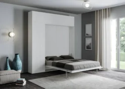 Letto a scomparsa una piazza e mezza con colonna e pensili Lexton