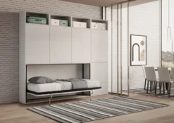 Letto singolo a scomparsa con mobili Auda B