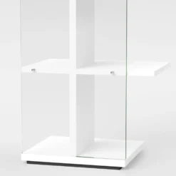 Libreria a colonna in vetro e legno Laddy