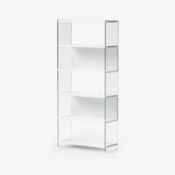Libreria a colonna Tibor202 in vetro e laminato 202 cm
