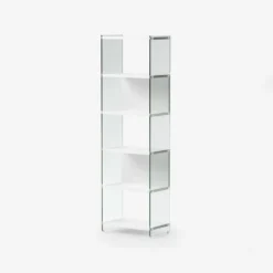 Libreria a colonna Tibor202 in vetro e laminato 202 cm