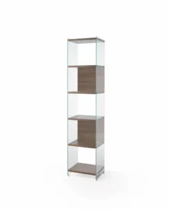 Libreria a colonna Tibor202 in vetro e laminato 202 cm