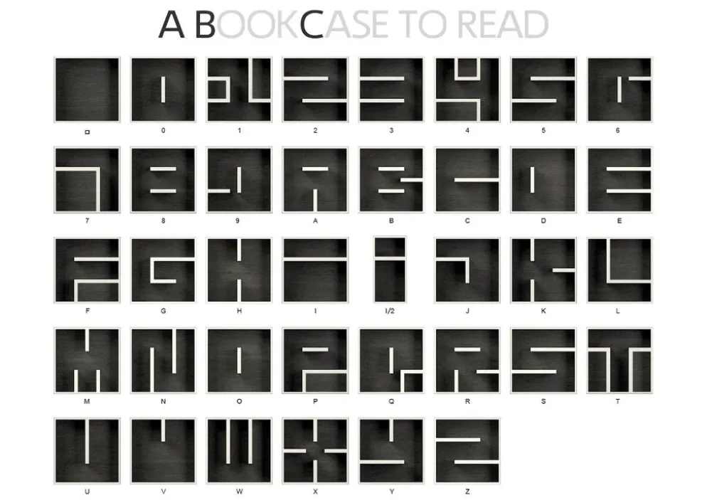 Libreria a cubi da parete ABC READ MORE