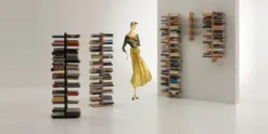 Libreria sospesa a parete in legno Zia Bice