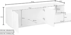 Madia porta TV Annabel 2A/1C/1V White