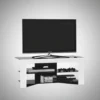 Mobile porta TV design Trix in legno bianco e vetro