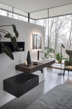 Mobili bagno in legno Qubo 2 di Loetrà