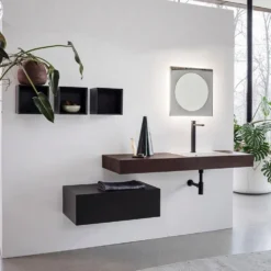 Mobili bagno in legno Qubo 2 di Loetrà