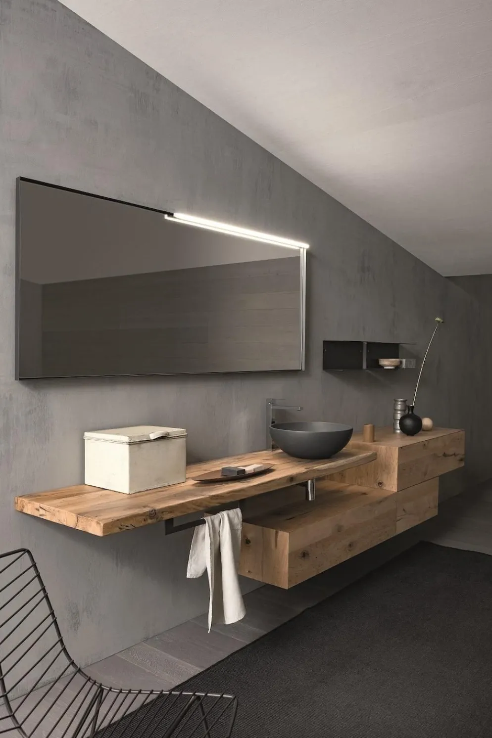 Mobili bagno in rovere Old Wood 3 di Loetrà