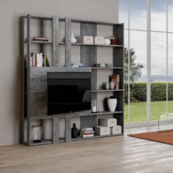 Parete attrezzata con libreria Inedditah M